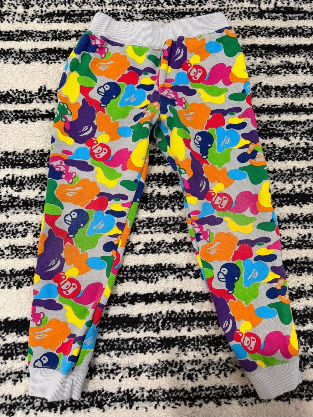 Kids bape Multicolor Patterned Jogger Pants